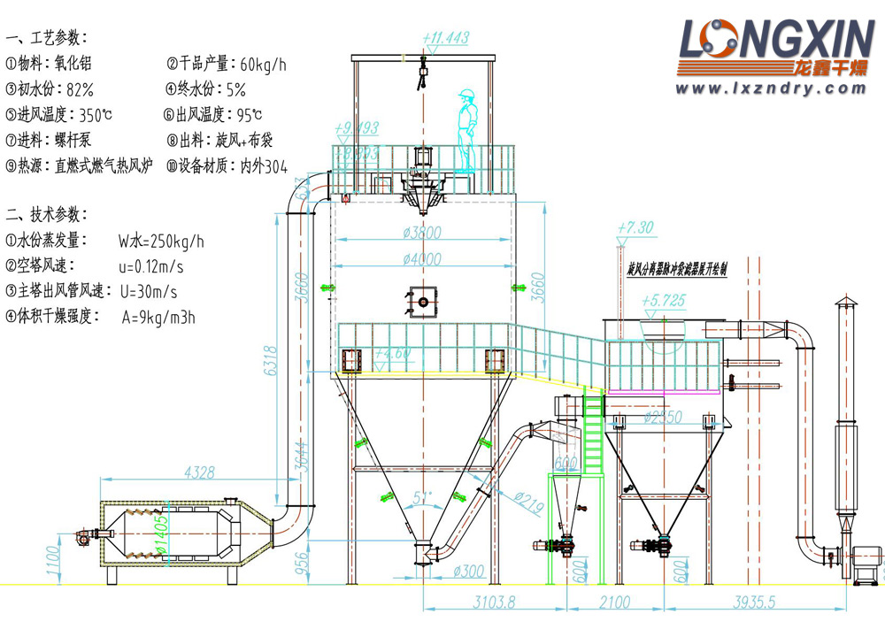 氧化鋁噴霧干燥機 工藝圖